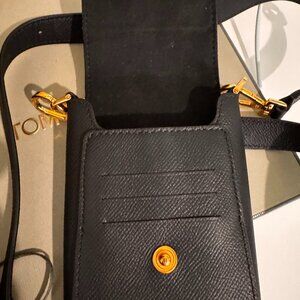 NWT Tom Ford Black Saffiano Mini Crossbody / Phone Bag – Made in Italy